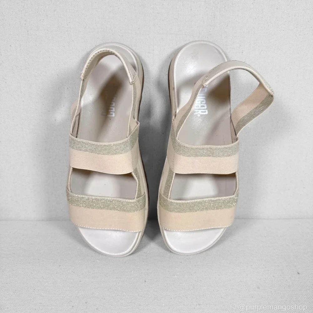 NWOT COUGAR Lucia Metallic Leather Trim Slingback Sandals |‎ Women 7M